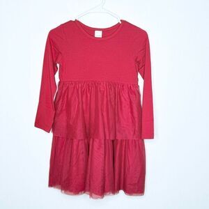 Hanna Andersson Red Tulle Cotton Dress - Kids EU 130/ US 8